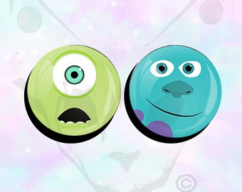 Monsters Inc. oordopjes: handgemaakte acryl monstergezichten (paar)