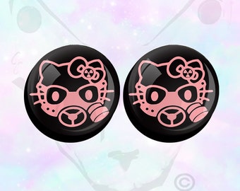 Paar Hello Kitty-gasmasker Superleuke oordopjes Oorstretcher tot 30 mm