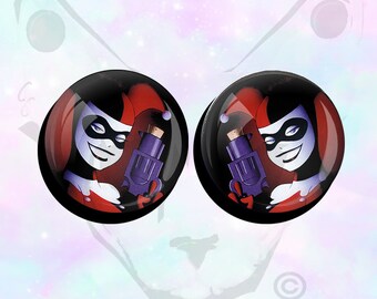 Groot formaat paar Harley Quinn oordopjes DC Comics Batman tot 50 mm (2")
