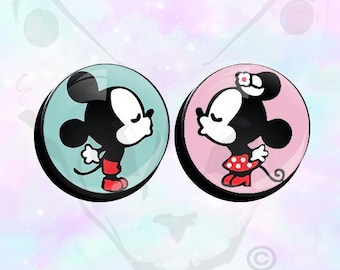 Disney-paar Mickey Minnie Retro Super schattig gezicht op oordopjes tot 30 mm