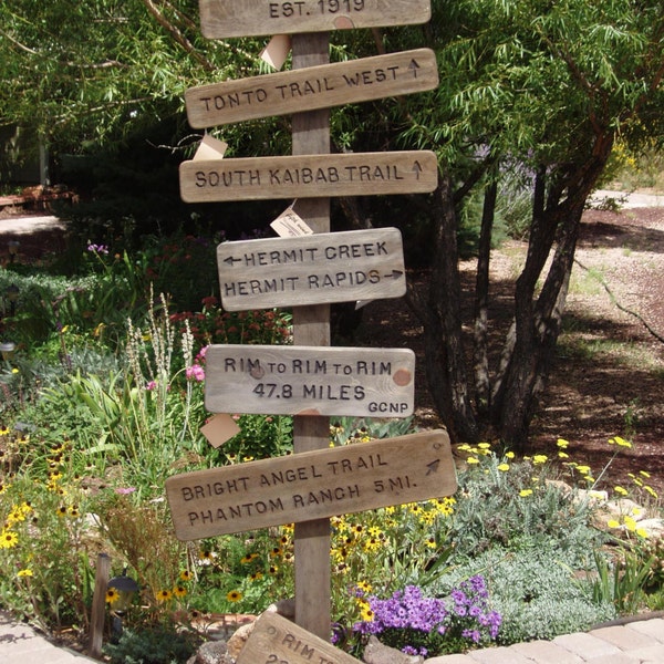 Trail signs, Grand Canyon, Peaks with elevation rustic, custom orders, hike, souvenir