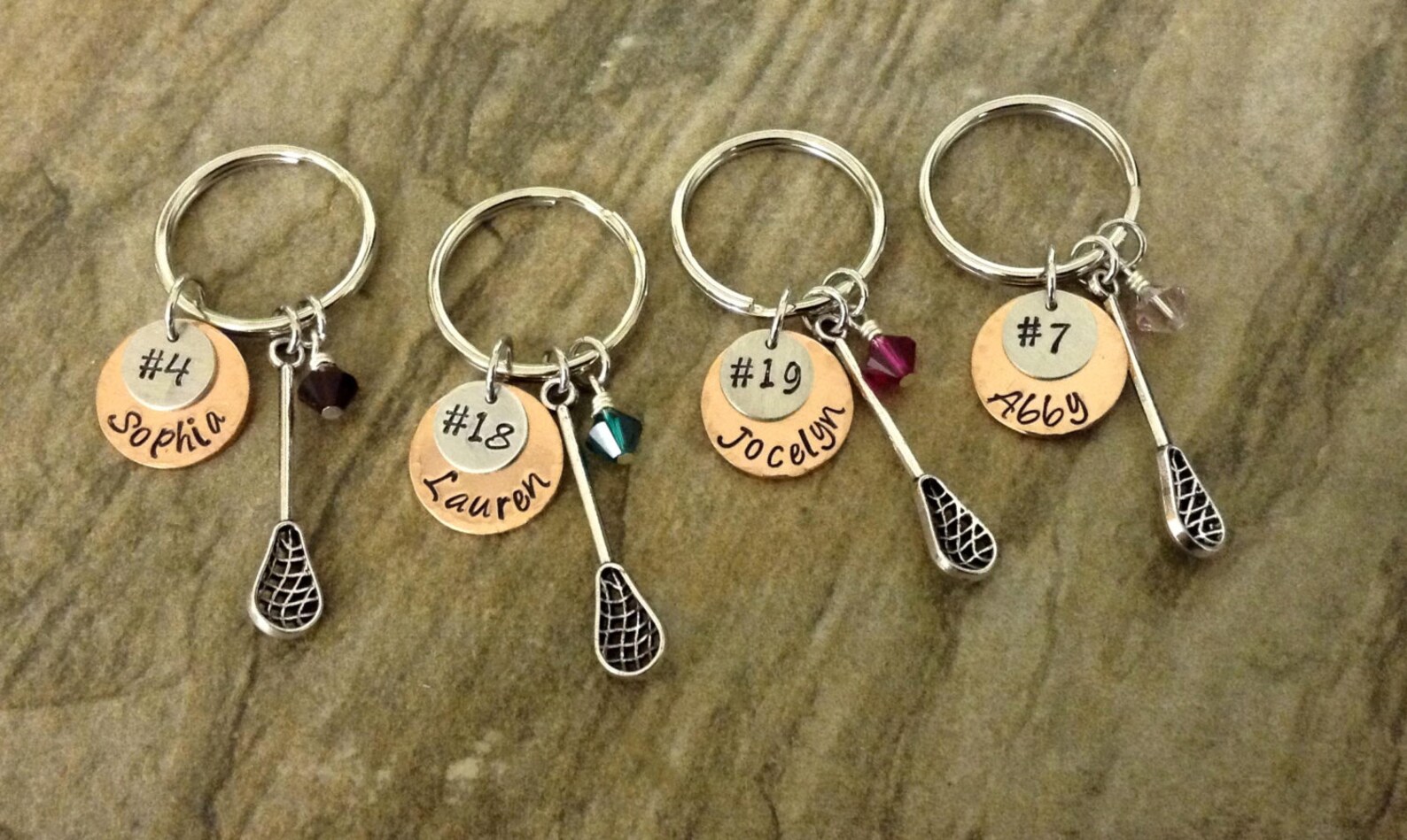 Hand Stamped Personalized Lacrosse Keychain with Lacrosse Etsy