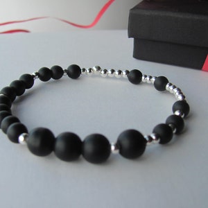 Shungite bracelet for woman Gemstone beaded bracelet Streling silver bracelet Dainty beaded bracelet Elastic bracelet Real Shungite jewelry