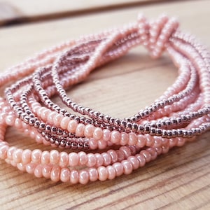 Multi strand bracelet Boho chic bracelet Seed bead bracelet 9 strand bracelet Elastic bracelet Toho beads bracelet Summer style
