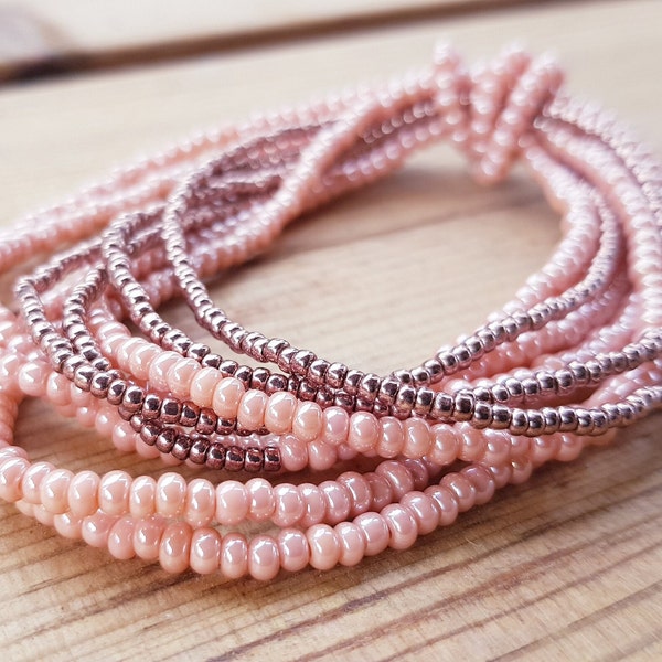 Multi strand bracelet Boho chic bracelet Seed bead bracelet 9 strand bracelet Elastic bracelet Toho beads bracelet Summer style