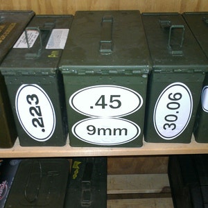 Ammo Can Caliber Label - vinyl decal sticker