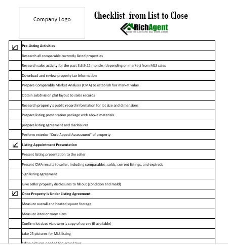 Real Estate Listing Checklist for Agents (+ Free Download)