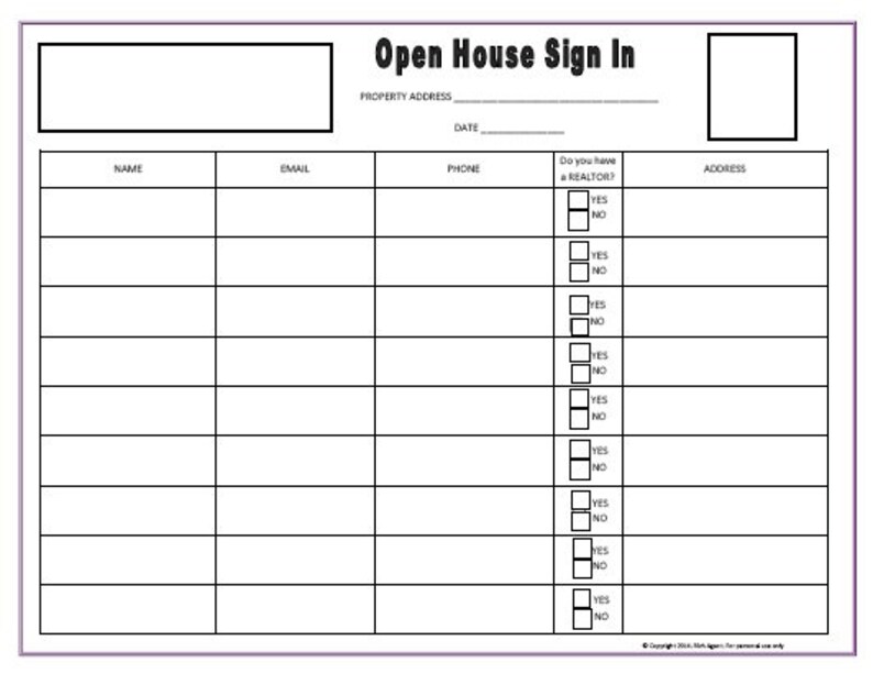 open house sign in sheet best seller real estate forms etsy