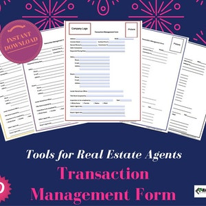 Real Estate Transaction Form Gold Real Estate Forms Real - Etsy