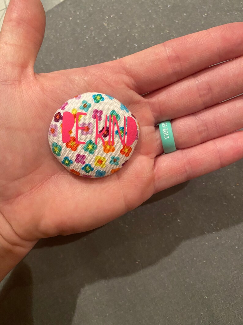 Interchangeable Badge Ree Button Add On Be Kind Floral Badge Reel