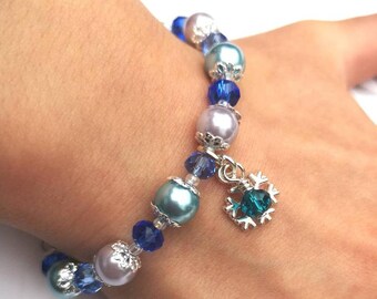 Frozen 2 inspiriertes Schneeflocken Armband | Elsa Armband | Disney Armband | Brautjungfern Armband | Blumenmädchen Armband