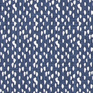 Abstract White Dots on Softened Navy Designer Fabric by the Yard Slub Cotton Drapery, Curtain, Upholstery, Home Decor, or Craft Fabric  M246