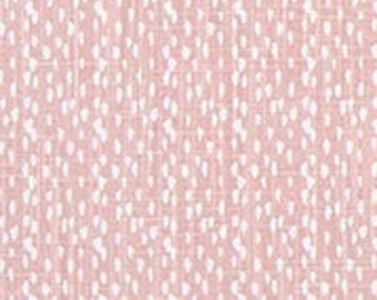 Blush Pink with Abstract White Dots Fabric by the Yard:  Slub Cotton Drapery, Upholstery, Home Decor, or Craft Fabric M493