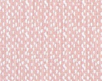 Blush Pink with Abstract White Dots Designer Fabric by the Yard Slub Cotton Drapery, Curtain, Upholstery, Home Decor, or Craft Fabric  M493