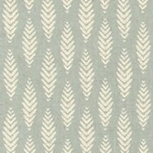 Natural Beige Leaf Print on Pale Blue Gray Cotton/Linen Blend Fabric Designer Home Decor Fabric by the Yard Drapery & Upholstery Fabric M777