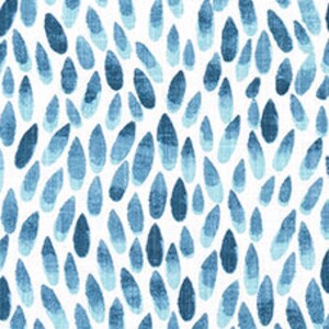 May include: Abstract watercolor pattern with blue teardrop shapes on a white background.