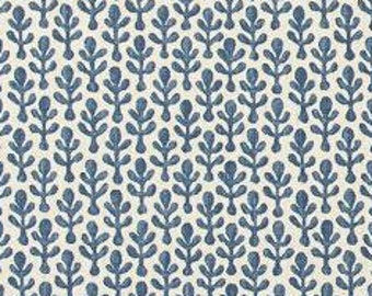 Rustic Trees of Stonewash Blue on Natural Beige Fabric by the Yard Designer Print Upholstery, Drapery, Home Decor and Craft Fabric M608