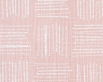 White Basketweave on Blush Pink Print Fabric by the Yard for Crafting and Home Decor M820