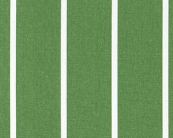 Pine Green Striped Cotton Fabric: Drapery Upholstery Material