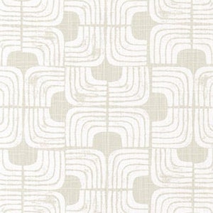 Pale Khaki Gray and White Geometric Print Slub Cotton Fabric by the Yard Grey Drapery, Curtain, Upholstery, Craft and Home Decor Fabric M728 image 1