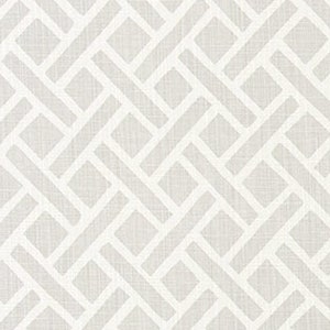 May include: A white and gray geometric pattern with a woven texture. The pattern is made up of overlapping squares and rectangles.