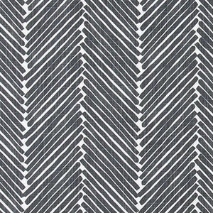 Charcoal Gray & White Chevron Fabric by the Yard Designer Home Decor Fabric Slub Cotton Drapery, Curtain, Upholstery and Craft  Fabric M699