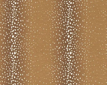 Antelope Print Fabric: Saddle Tan & White Outdoor or Indoor Fabric by the Yard Drapery, Upholstery or Home Decor Fabric M745