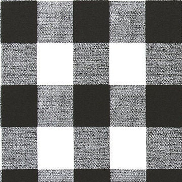 Outdoor or Indoor Black and White Check Fabric by the Yard Contemporary Outdoor Fabric Upholstery Drapery Curtain Easy Care Fabric M287