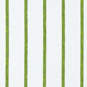 Green on White Striped Fabric by the Yard Slub Cotton Drapery, Curtain, Upholstery and Home Decor Fabric Shaded Green Stripes Fabric M755