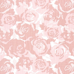 Floral Print in Blush Pink and White Designer Cotton Slub Home Décor Fabric by the Yard Drapery, Curtain, Upholstery and Craft Fabric M623