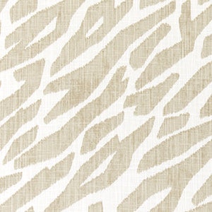 Zebra Print Slub Cotton Fabric: Tan & White Animal Print, Drapery, Home Decor, and Craft Fabric M653 image 2