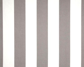 Gray and White Stripe Cotton Twill Fabric by the Yard; Drapery, Upholstery, and Craft Fabric M436