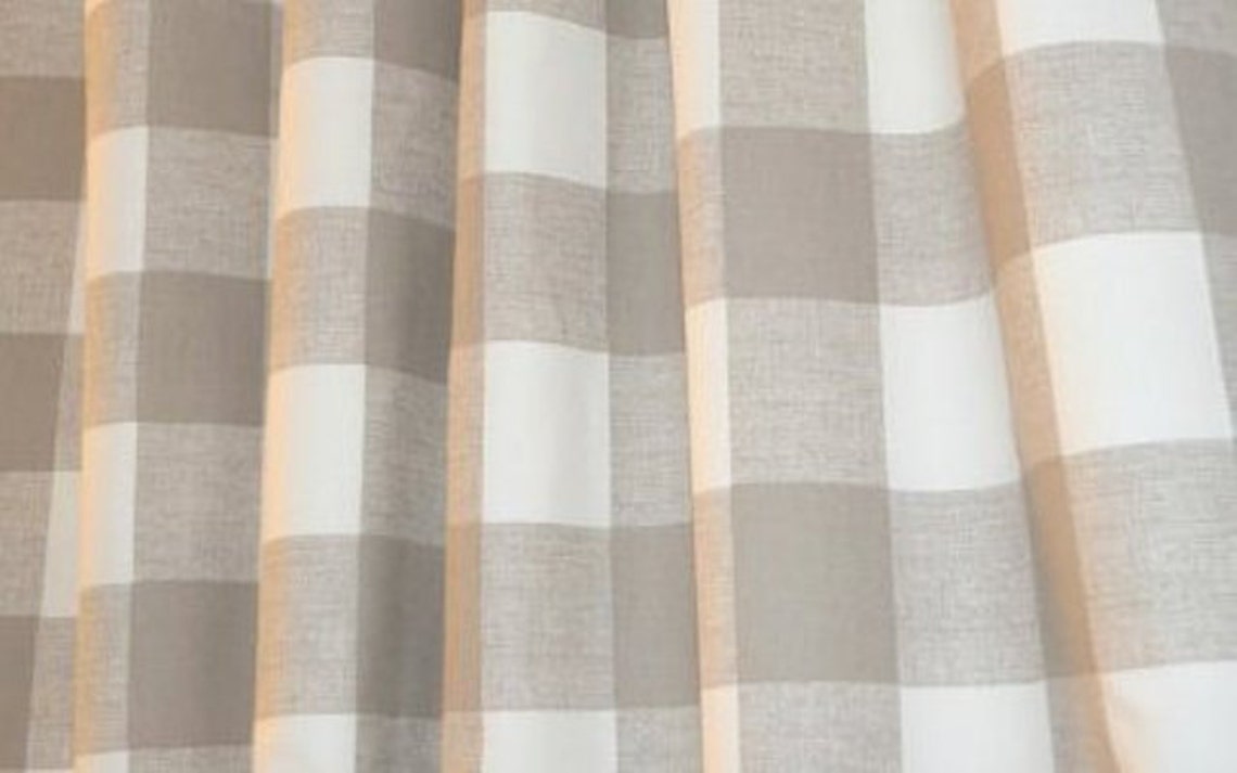 Taupe Gray Buffalo Checks Fabric by the Yard Designer Neutral Etsy