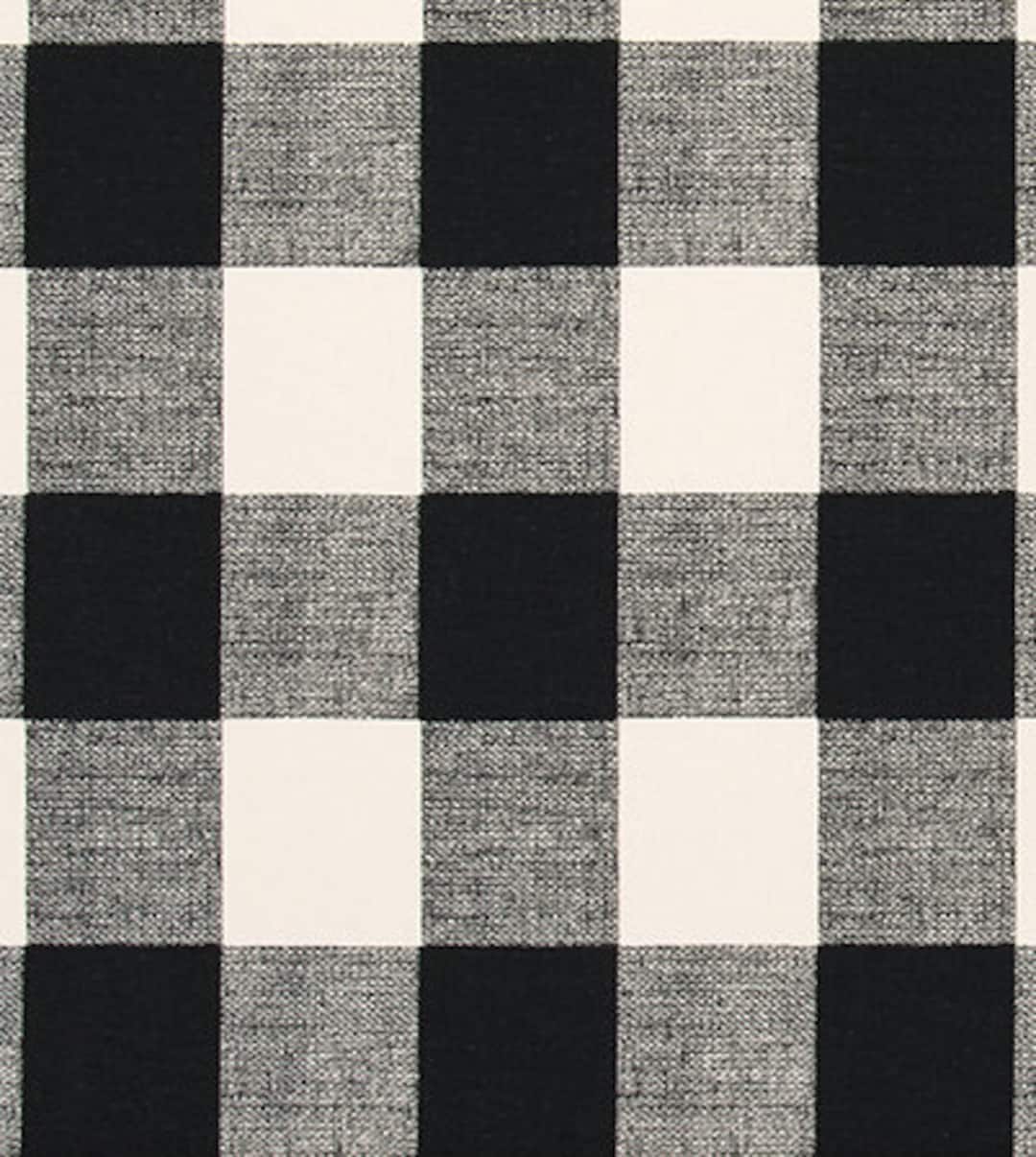 Black & Cream Buffalo Check Fabric by the Yard, Designer Black and ...