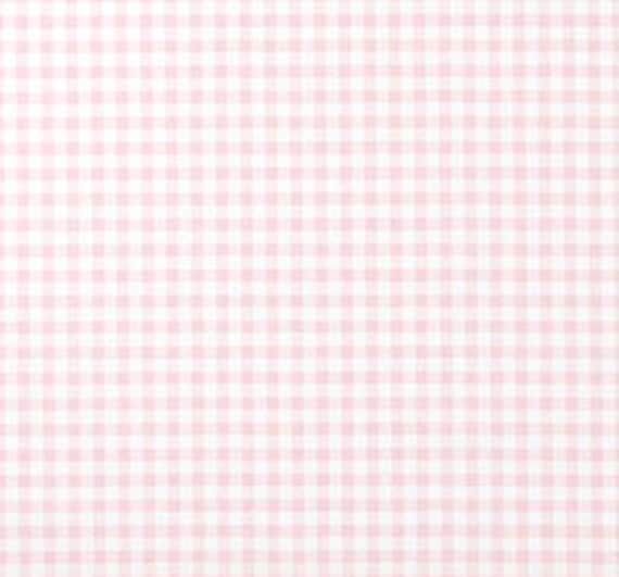 Light Pastel Pink & White Gingham Check Fabric by the Yard Cotton Home Decor, Drapery, or Upholstery Pink Plaid Fabric M784