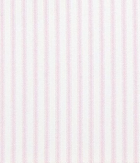 Soft Pink and White Small Ticking Stripe Fabric Designer  display picture 1