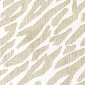 Tan and White Zebra Print Fabric by the Yard Designer Slub Cotton Home Decor, Drapery, Curtains or Upholstery Zebra Animal Print Fabric M653