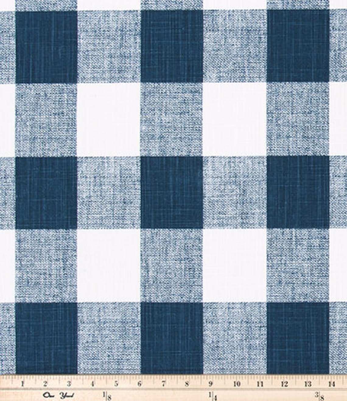 Navy and White Buffalo Check Fabric by the Yard Designer Etsy