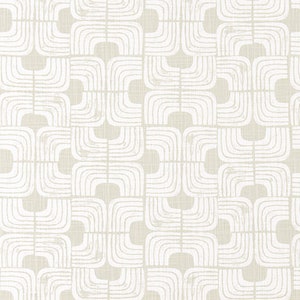 Pale Khaki Gray and White Geometric Print Slub Cotton Fabric by the Yard Grey Drapery, Curtain, Upholstery, Craft and Home Decor Fabric M728 image 3