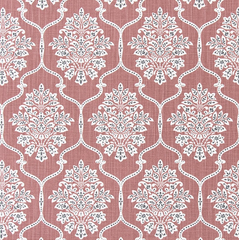 Charcoal Drapery Upholstery Fabric 100/% Cotton Duck Damask-Like Floral