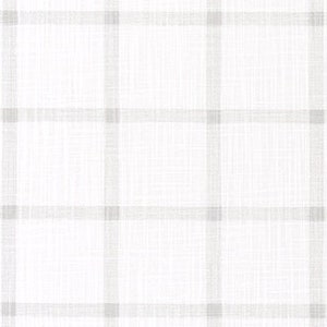 Soft Gray and Ivory Windowpane Plaid Cotton Slub Fabric by the Yard Gray and Soft White Grid Check Drapery Curtain or Upholstery Fabric M458