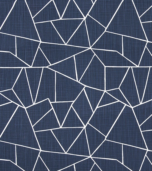 31 X 54 REMNANT Navy and White Geometric Print - Etsy