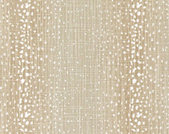 Tan and White Abstract Stripe Antelope Animal Print Fabric by the Yard Cotton Slub Drapery, Upholstery, Craft & Home Decor Fabric M539