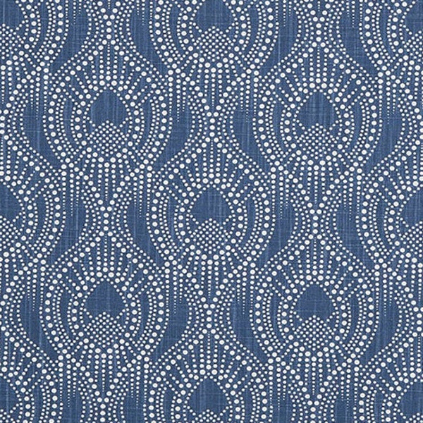 Navy Blue Home Decor Fabric by the Yard Designer Subtle Geometric Fabric Cotton Drapery Curtain Fabric Upholstery Fabric Navy Fabric M854
