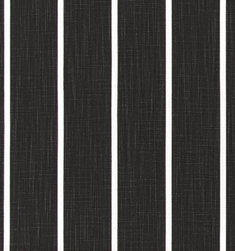 Curtain Charcoal Black and White Striped Fabric by the Yard Designer