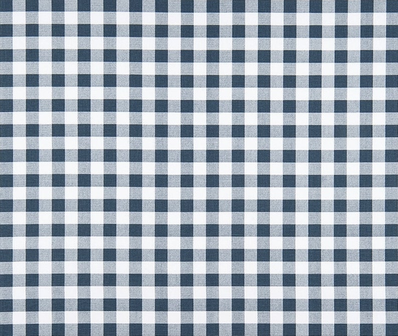 Country Navy Gingham Check Fabric by the Yard Designer Cotton Home Decor Fabric Drapery Curtain or Upholstery Fabric Navy Plaid Fabric C336