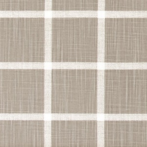 Taupe and White Plaid Cotton Slub Fabric by the Yard Taupe and White Check Home Decor Fabric Drapery Curtain or Upholstery Fabric M392