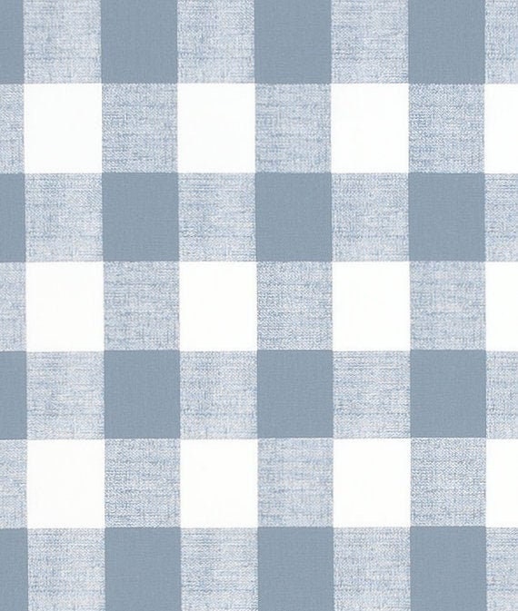 Light Blue Buffalo Check Blue Designer Plaid Fabric by the Etsy
