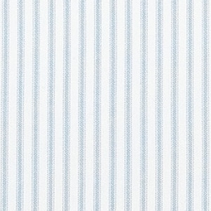Soft Blue and White Small Ticking Stripe Fabric Designer Cotton Fabric Drapery, Curtain or Upholstery Fabric, Blue Ticking Craft Fabric M480