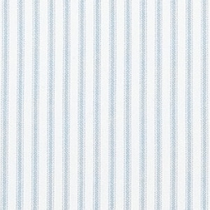 Soft Blue and White Small Ticking Stripe Fabric Designer Cotton Fabric Drapery, Curtain or Upholstery Fabric, Blue Ticking Craft Fabric M480